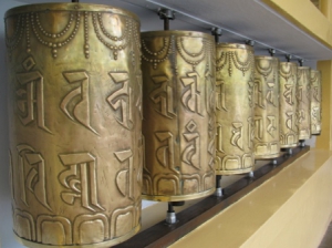 Dharamsala Tibetan prayer wheels